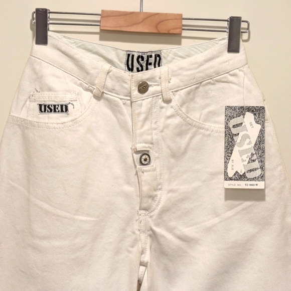 NWT 90s Get Used by Elie 26 White Cotton Skinny Jeans - Picture 2 of 7